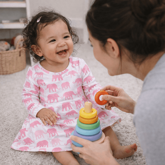 Pink Elephant Swirly Girl Dress