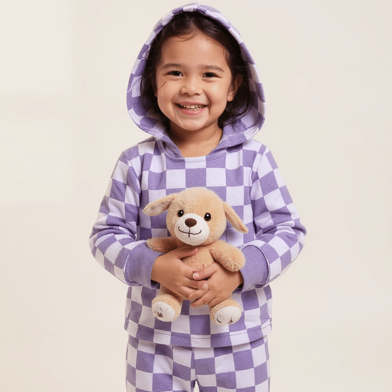 Purple Haze Checker Hooded Jogger Set