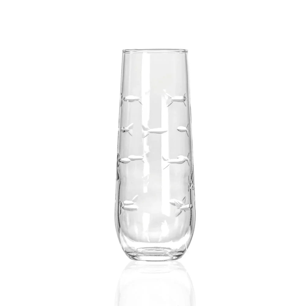 School of Fish Etched Glassware