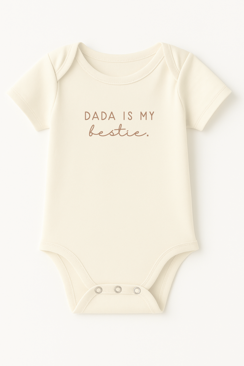 Dada is My Bestie Clay Organic Cotton Short Sleeve Baby Bodysuit