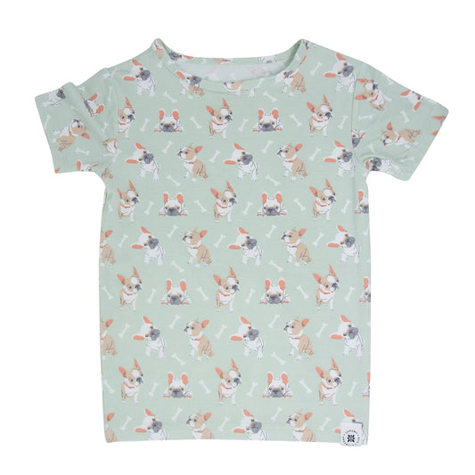 Mint Frenchie Puppy Summer Pajama Set