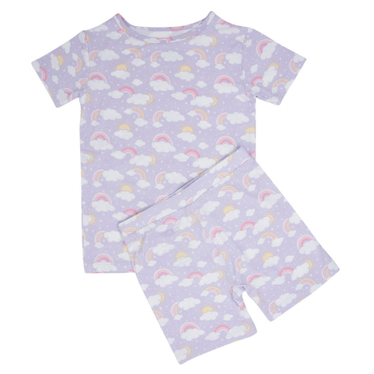 Lavender Rainbows and Clouds Summer Pajama Set