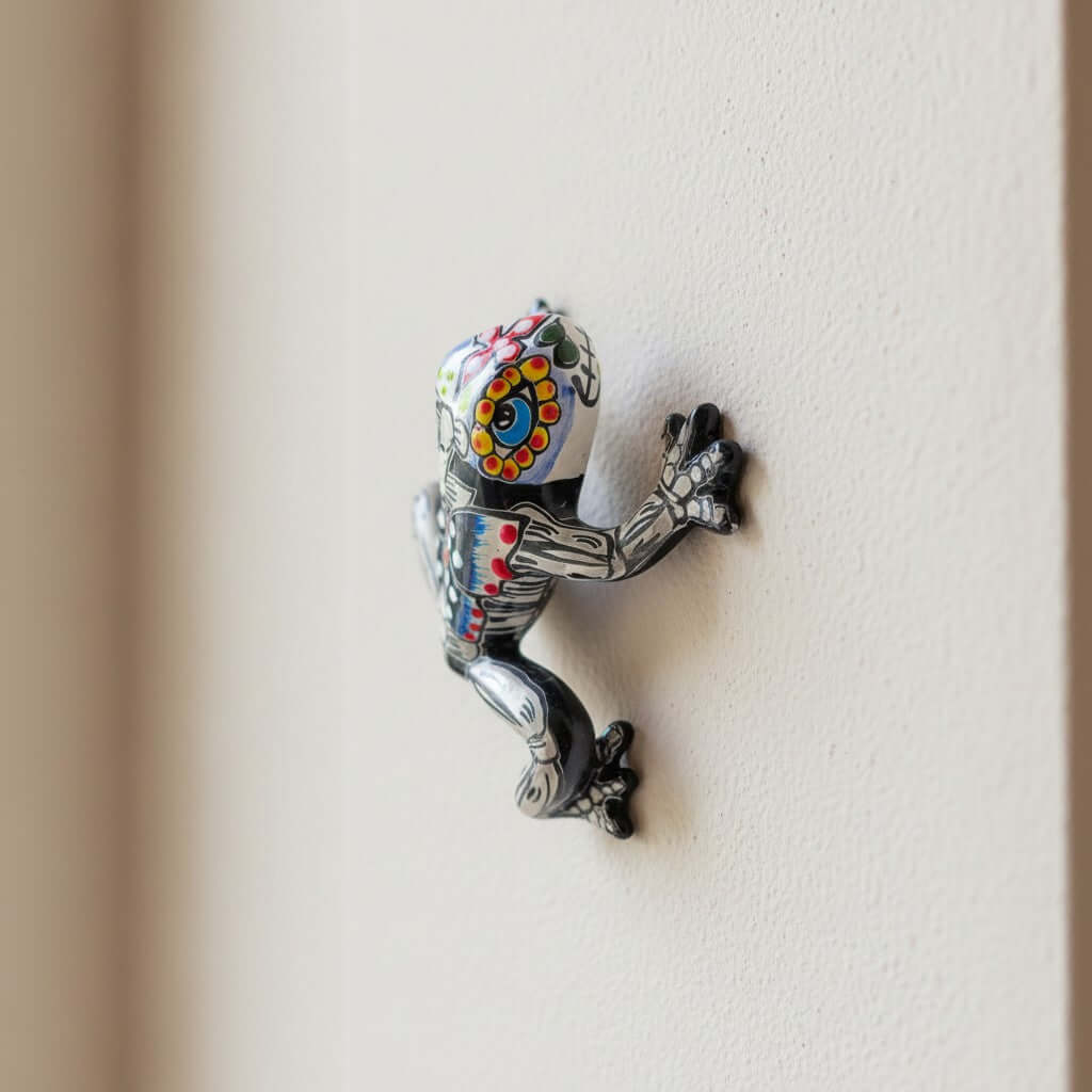 Talavera Frog Figurine | Day of the Dead Wall Art