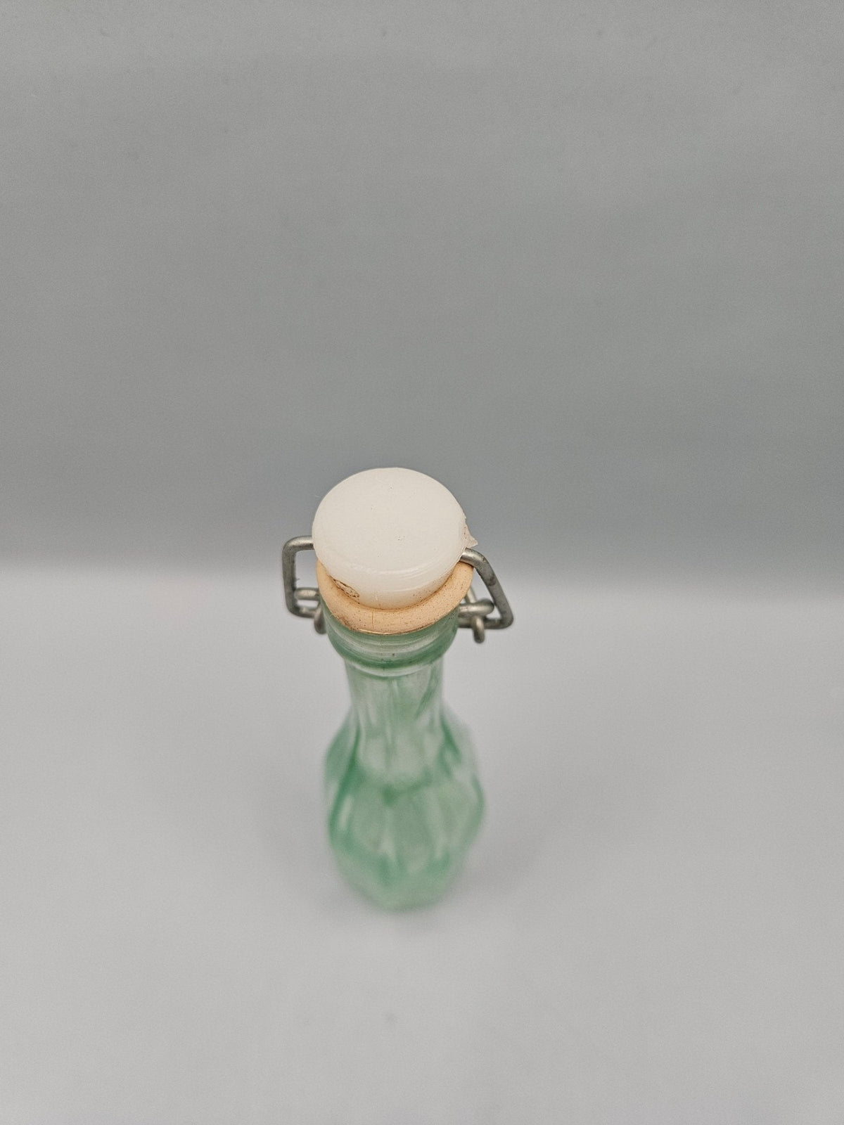 Vintage Green Glass Bottle with Swing Top Stopper-5"x1"