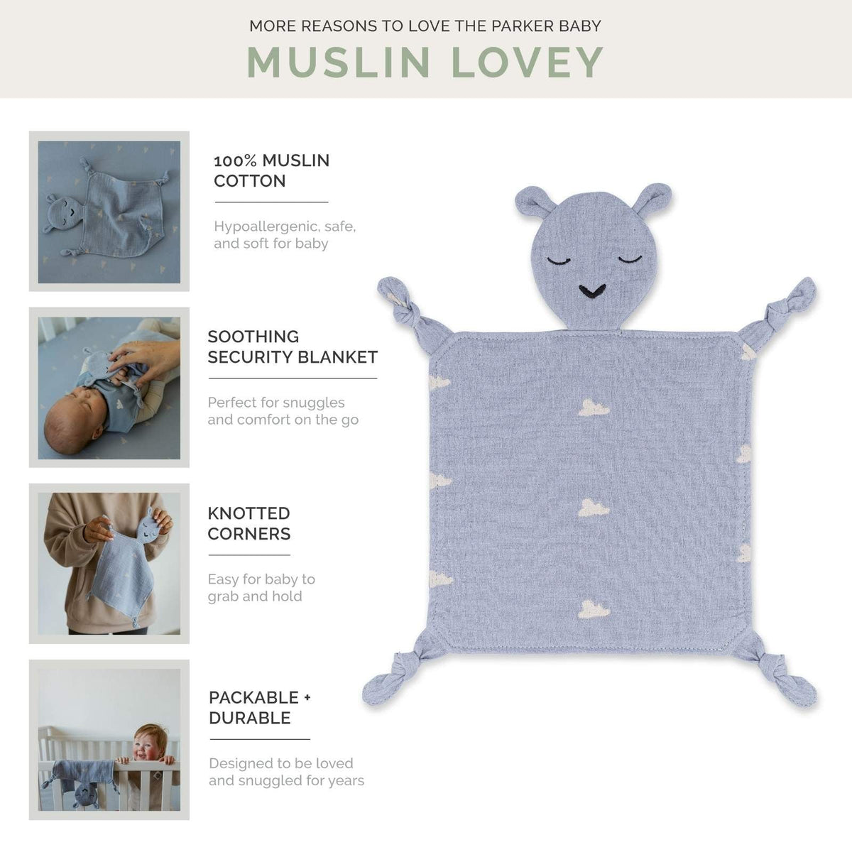 100% Muslin Lovey - Windy