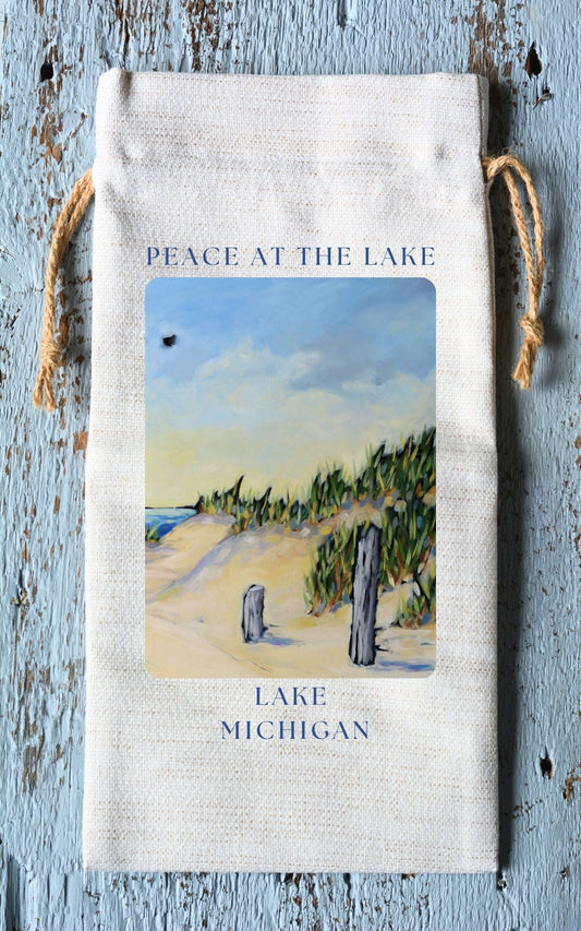 Wine Tote: Peace at the Lake