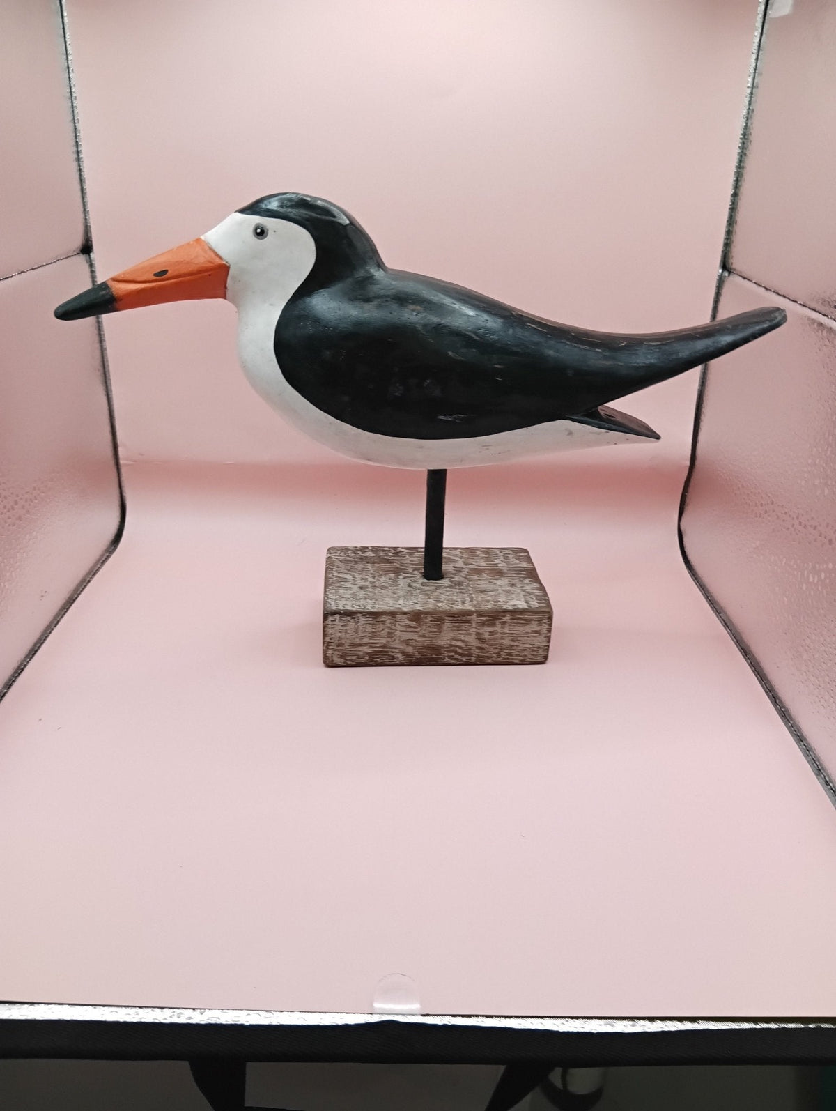 Wood Skimmer Bird Sculpture – Coastal Decor Accent